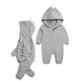 thumbnail image 1 of WIBACKER Infant Baby Boys Girls Dinosaur Costume Hooded One-Piece Romper Toddler Halloween Outfit Clothes, 1 of 10