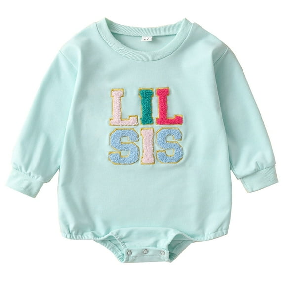 WIBACKER Infant Baby Girl Bodysuit Sister Matching Sweatshirt Romper Fall Winter Clothes LIL SIS