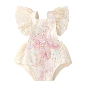 WIBACKER Infant Baby Girl Ruffle Lace Backless Tutu Romper Photography Birthday Clothes