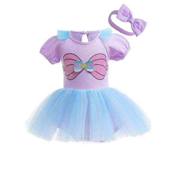WIBACKER Infant Baby Girls Princess Romper Costume Onesie Fancy Dress Bodysuit with Headband Halloween Birthday Dresses