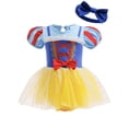 thumbnail image 1 of WIBACKER Infant Baby Girls Princess Romper Costume Onesie Fancy Dress Bodysuit with Headband Halloween Birthday Dresses, 1 of 9