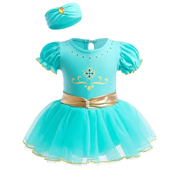 WIBACKER Infant Baby Girls Romper Tutu Dress 3-18M Princess Bodysuit Tulle Dresses with Headband Birthday Christmas Halloween Costume
