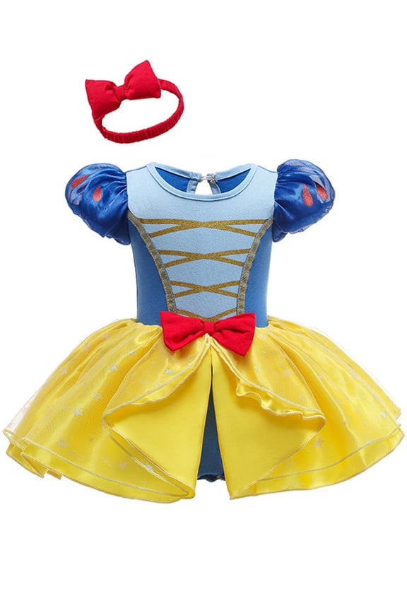 Infant Baby Girls Romper Tutu Dress 3-18M Princess Bodysuit Tulle Dresses with Headband Birthday Christmas Halloween Costume
