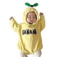 thumbnail image 1 of WIBACKER Infant Fruit Romper Sweatshirt Fancy Costume Outfit Hooded Jumpsuit for Halloween Xmas Gift - Banana, 1 of 9