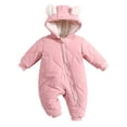 thumbnail image 1 of WIBACKER 3-24M Infant Hooded Thick Romper Long Sleeve Zipper Fleece Warm Winter Coat for Baby Toddler Boys Girls, 1 of 9