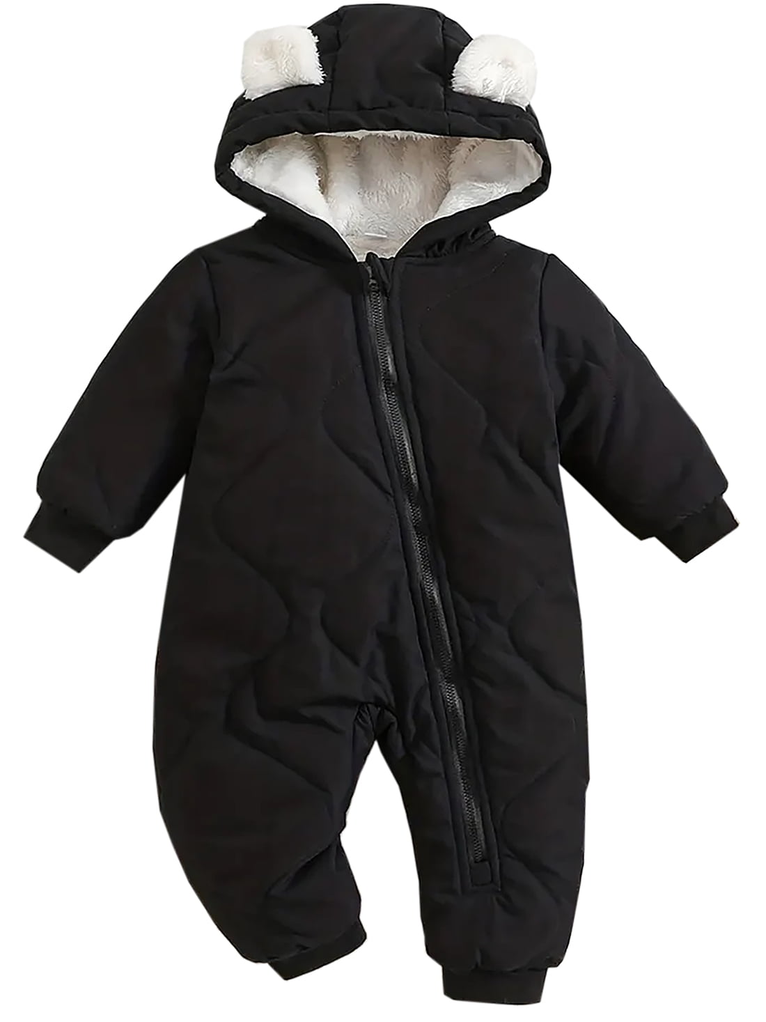 WIBACKER 3-24M Infant Hooded Thick Romper Long Sleeve Zipper Fleece Warm Winter Coat for Baby Toddler Boys Girls