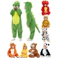 thumbnail image 1 of WIBACKER Infant Toddler Dinosaur Animal Fancy Dress Costume Baby Winter Flannel Hooded Romper Christmas Halloween Cosplay Jumpsuit, 1 of 11
