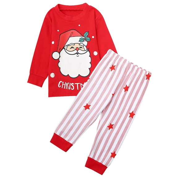 WIBACKER Kids Baby Boys' Girls' Christmas Pajamas Tee and Pant 2-Piece PJ Set Toddler Sleepwear