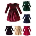 thumbnail image 1 of WIBACKER Kids Baby Girls Long Sleeve Velvet Dress Autumn Winter Princess Party Dresses, 1 of 10