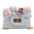 thumbnail image 1 of WIBACKER Kids Baby Girls Purse Crossbody Bag Linen Small Mini Square Handbag Child Sling Bag with Flowers, 1 of 8