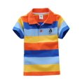 thumbnail image 1 of WIBACKER Kids Boy's Short Sleeve Tops Child 2-14T Cartoon Cotton Jersey Colorblock Striped Polo Shirts Tops, 1 of 9