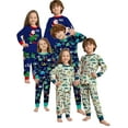 thumbnail image 1 of WIBACKER Kids Christmas Green Dinosaur Pajamas Long Sleeve Holiday Pjs Set Toddler Boys Girls Xmas Jammies 2-14 Years, 1 of 14