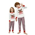 thumbnail image 1 of WIBACKER Kids Christmas Plaid Reindeer Pajamas Long Sleeve Holiday Pjs Set Toddler Boys Girls Xmas Jammies 2-14 Years, 1 of 10