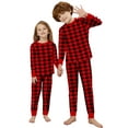 thumbnail image 1 of WIBACKER Kids Christmas Red Plaid Pajamas Long Sleeve Holiday Pjs Set Toddler Boys Girls Xmas Jammies 2-14 Years, 1 of 10