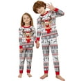 thumbnail image 1 of WIBACKER Kids Christmas Reindeer Pajamas Long Sleeve Holiday Pjs Set Toddler Boys Girls Xmas Snowflake Jammies 2-14 Years, 1 of 7