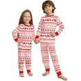 thumbnail image 1 of WIBACKER Kids Christmas Snowflake Pajamas Long Sleeve Holiday Pjs Set Toddler Boys Girls Xmas Jammies 2-14 Years, 1 of 12