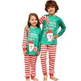 thumbnail image 1 of WIBACKER Kids Christmas Striped Santa Pajamas Long Sleeve Holiday Pjs Set Toddler Boys Girls Xmas Jammies 2-14 Years, 1 of 9