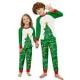 thumbnail image 1 of WIBACKER Kids Christmas Tree Pajamas Long Sleeve Holiday Pjs Set Toddler Boys Girls Green Xmas Jammies 2-14 Years, 1 of 10