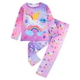 thumbnail image 1 of WIBACKER Kids Girls Pajamas Sets Long Sleeve and Pants 2-Pieces Sleepwear Cute Cartoon Unicorn Loungewear 3 to 8 Years, 1 of 10