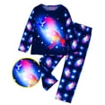 thumbnail image 1 of WIBACKER Kids Girls Pajamas Sets Long Sleeve and Pants 2-Pieces Sleepwear Cute Cartoon Unicorn Loungewear 3 to 8 Years, 1 of 8