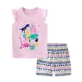 thumbnail image 1 of WIBACKER Little Girls Summer Casual Short Sleeve Tops and Shorts Set Kids Outfits - Dinosaur, 1 of 6