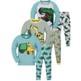 thumbnail image 1 of WIBACKER Kids & Toddler Boys Long Sleeve Top and Pants Sleepwear Cotton 2 Piece Pajama Set,Garbage Truck, 1 of 11