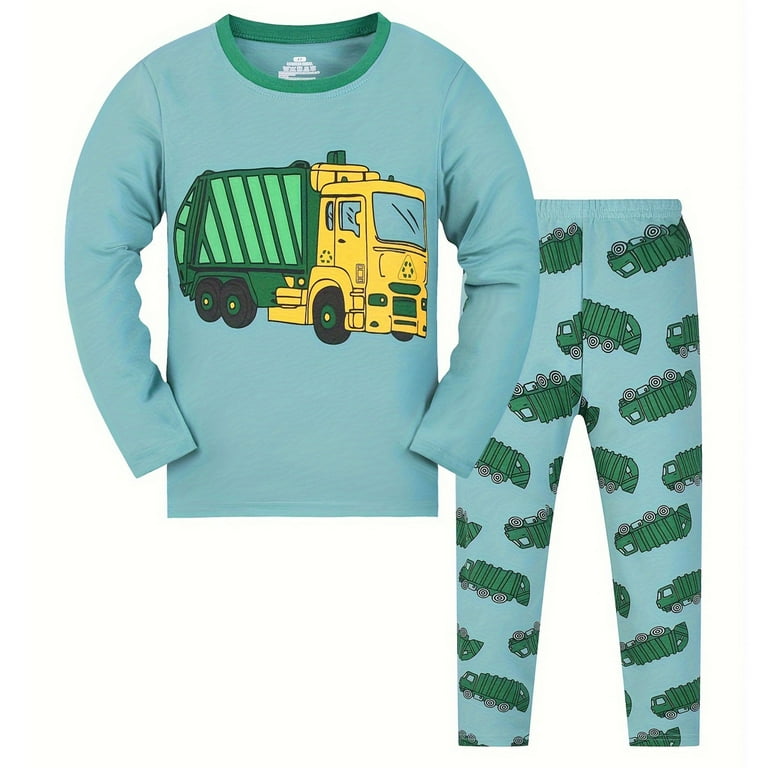 Toy Garbage Truck Pajamas WIBACKER Kids Toddler Boys Long Sleeve