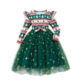 thumbnail image 1 of WIBACKER Little Girls Christmas Tree Tulle Dresses Toddler Kids Long Sleeve Sparkle Tutu Dress XMAS Party Festival Dress 2-3T, 1 of 10