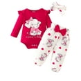thumbnail image 1 of WIBACKER Mama's Baby Newborn Outfit Baby Girl Going Home Outfits Ruffle Ribbed Romper Top Elephant Pants Set Fall Winter Clothes, 1 of 9