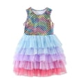 thumbnail image 1 of WIBACKER Mermaid Toddler Tutu Dress Girls Fluffy Tiered Summer Dresses Cute Party Tulle Sundress for Kids 3-7Y, 1 of 7