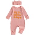 thumbnail image 1 of WIBACKER My 1st Halloween Newborn Baby Coming Home Outfit, Sleep and Play Convertible Footie Romper for Baby Girls, 1 of 6