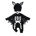 thumbnail image 1 of WIBACKER My First Halloween Costume Newborn Infant Baby Girl Boys' Skeleton Print Jumpsuit Onesies Hat Set, 1 of 8