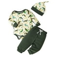 thumbnail image 1 of WIBACKER Newborn Baby Boy Clothes Fish Print Long Sleeve Baby Romper+Waffle Pants w/Hat 3PCS Spring Fall Outfits, 1 of 7