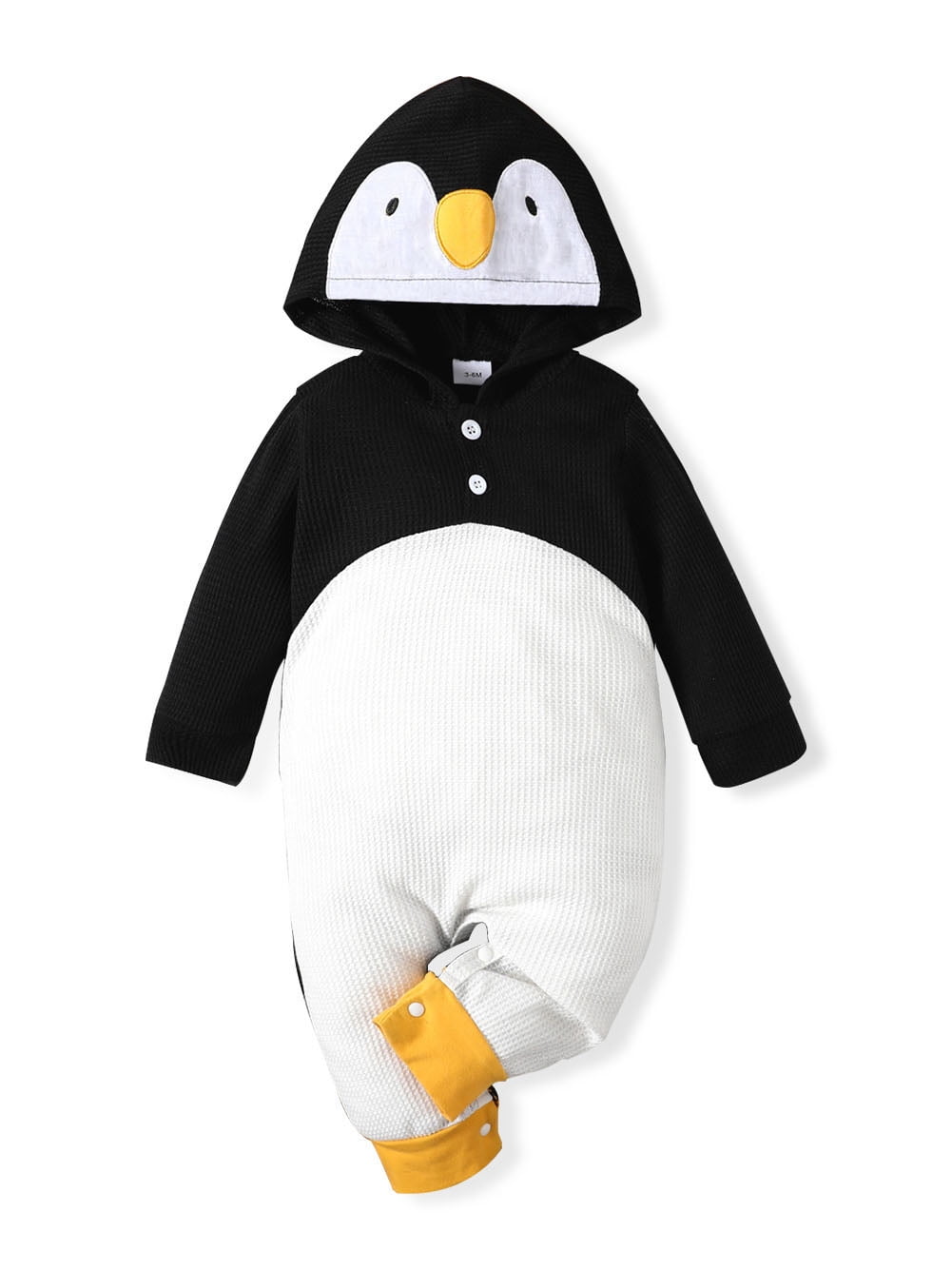 WIBACKER Newborn Baby Boy Girl Cartoon Penguin Hooded Jumpsuit Infant