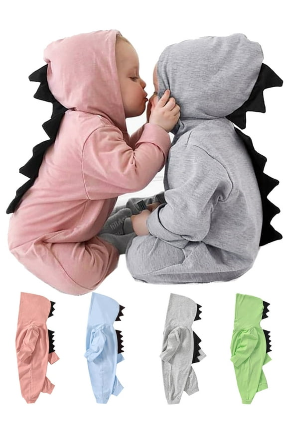 Newborn Baby Boy Girl Dinosaur Hooded Romper Outfits Halloween Christmas Party