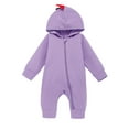 thumbnail image 1 of WIBACKER Newborn Baby Boy Girl Dinosaur Onesie Cartoon Long Sleeve Zip Up Hooded Jumpsuit Outfits, 1 of 7
