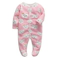 thumbnail image 1 of WIBACKER Newborn Baby Footed Pajamas 100% Cotton Infant Baby Snap Sleepers for Sleep and Play Footies 0-12 Months - Kitty, 1 of 8