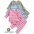 thumbnail image 1 of WIBACKER Newborn Baby Girls Boys Clothes Outfit Stripe Long Sleeve Ribbed Knit Romper Pants Set Fall Winter, 1 of 9