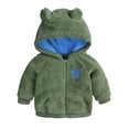 thumbnail image 1 of WIBACKER Newborn Baby Girls Infant Boys Cartoon Zipper Fleece Hooded Jacket Coat with Ears Warm Todder Kids Outwear, 1 of 9