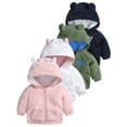 thumbnail image 1 of WIBACKER Newborn Baby Girls Infant Boys Cartoon Zipper Fleece Hooded Jacket Coat with Ears Warm Todder Kids Outwear, 1 of 11