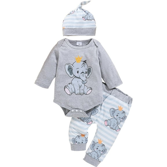 WIBACKER Newborn Infant Baby Boy Clothes Fall Winter Outfits Cartoons Outfit Toddler Baby Boy Clothes Set