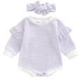 thumbnail image 1 of WIBACKER Newborn Infant Baby Girls Winter Ruffles Romper Headband Outfit Clothes, 1 of 7