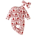 thumbnail image 1 of WIBACKER Newborn Outfit Girl Ruffle Long Sleeve Knit Romper Ribbed Floral Jumpsuit Baby Girl Coming Home Fall Winter Outfit, 1 of 9