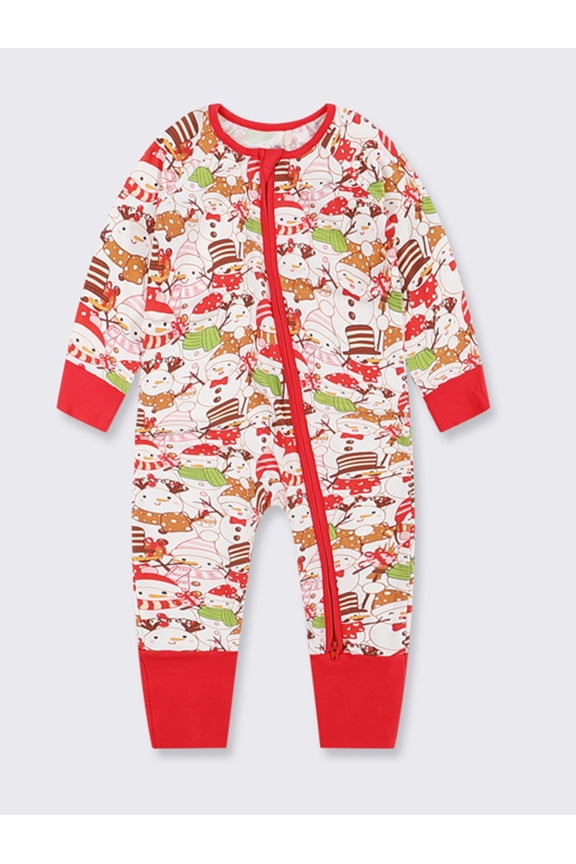 Newborn Viscose from Bamboo Sleeper 2-Way Zipper Christmas Pajamas for Baby Boys & Baby Girls Snug Fit One Piece