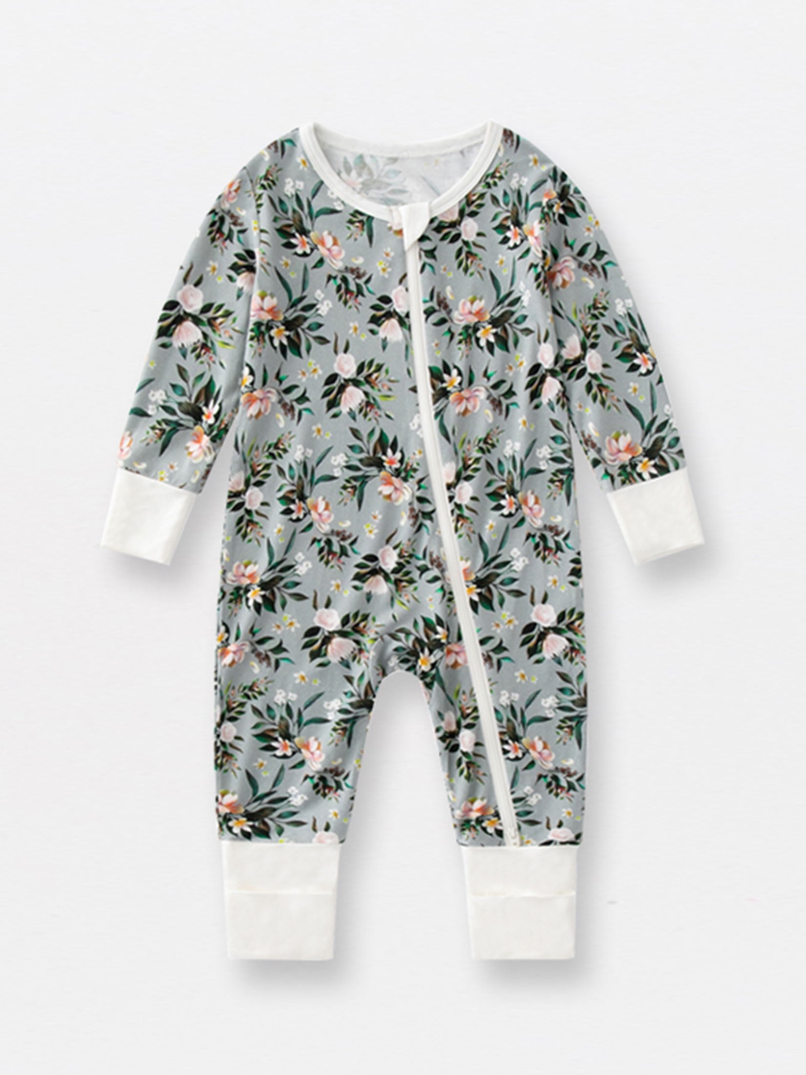 WIBACKER Newborn Viscose from Bamboo Sleeper 2Way Zipper Pajamas for
