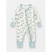 WIBACKER Newborn Viscose from Bamboo Sleeper 2-Way Zipper Pajamas for Baby Boys & Baby Girls Snug Fit One Piece