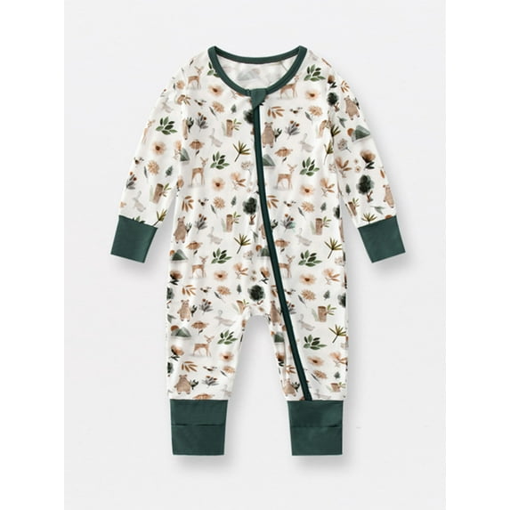 WIBACKER Newborn Viscose from Bamboo Sleeper 2-Way Zipper Pajamas for Baby Boys & Baby Girls Snug Fit One Piece