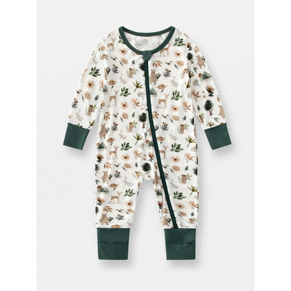 WIBACKER Newborn Viscose from Bamboo Sleeper 2-Way Zipper Pajamas for Baby Boys & Baby Girls Snug Fit One Piece