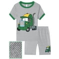 thumbnail image 1 of WIBACKER Pajamas for Boys Sprinkler Truck Short Sleeves 2-Piece PJs Set Kids Rib Knit Sleepwear Size 2-9 Years, 1 of 10