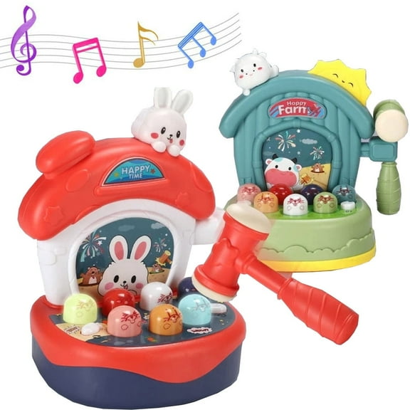 WIBACKER Pound a Mole Game, Interactive Toddler Toys, Light-Up Musical Pounding Toy, Early Developmental Toy, Fun Gift for Age 3, 4, 5, 6,Years Old Kids, Boys, Girls, 1 Hammers Included